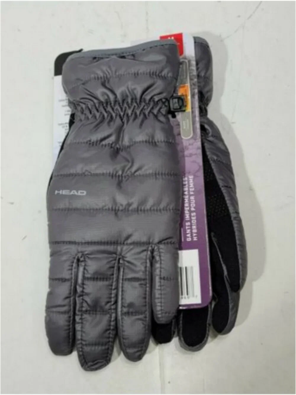Head Hybrid Gray Waterproof Med Warm Gloves Womens Size M